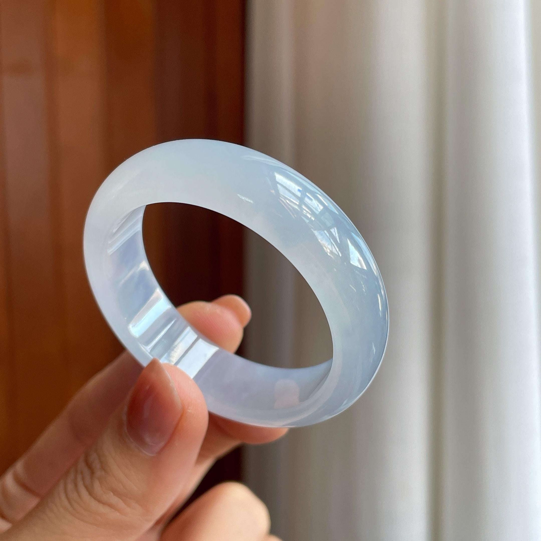冰种淡紫底翡翠童镯（42mm)（yc286945）