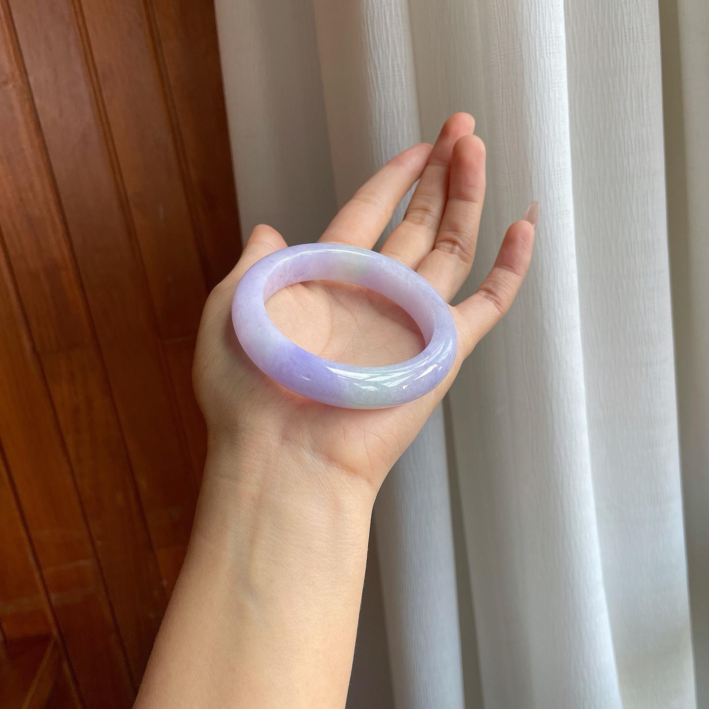 糯冰紫罗兰翡翠平安镯（54.8mm）（yc318678）