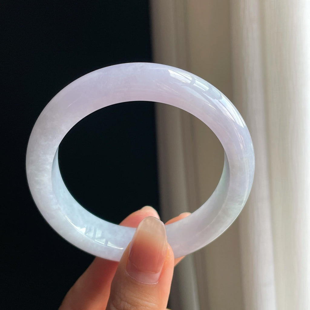 糯冰淡紫罗兰翡翠平安镯（55.8mm）（yc343930）