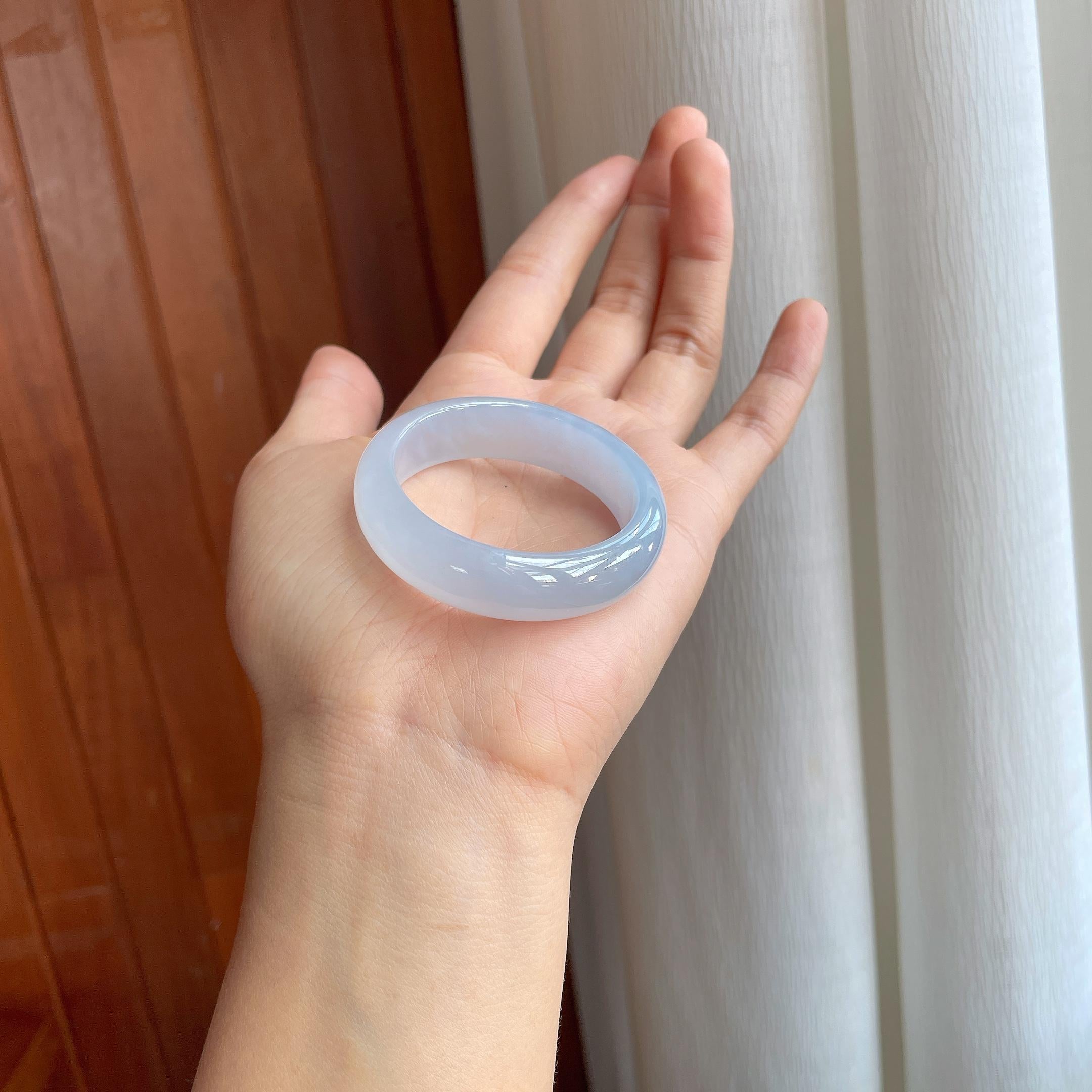 冰种淡紫底翡翠童镯（42mm)（yc286945）