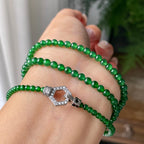 糯冰种满绿小米珠链158颗     天然缅甸A货翡翠（yc355308）