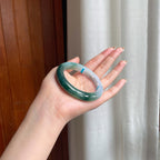 糯冰半山半水翡翠平安镯（54.2mm)（yc374242）