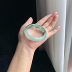 冰种水墨花翡翠平安镯（51.6mm）（yc403443）