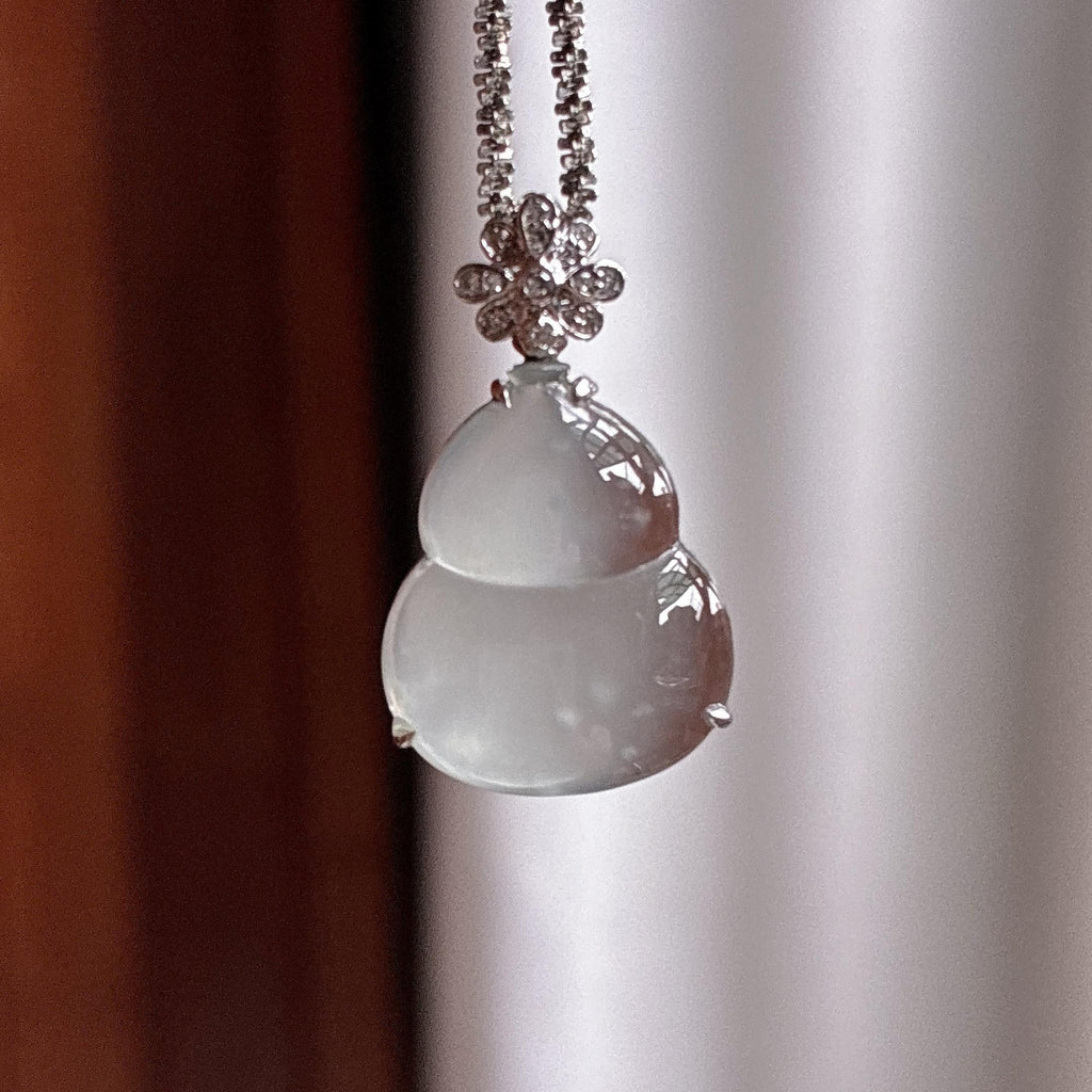 18k金镶冰种雪花棉葫芦挂件（yc765886）