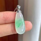 18k金扣冰种带色翡翠福瓜（yc255718）