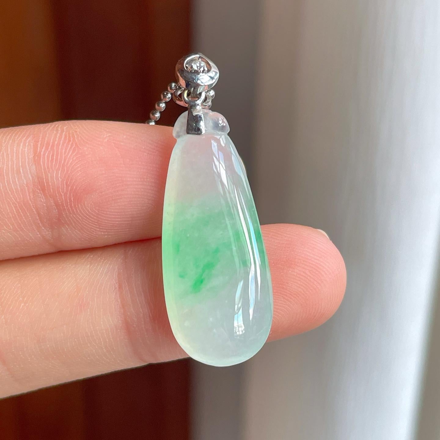 18k金扣冰种带色翡翠福瓜（yc255718）