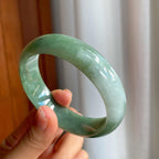 糯冰湖水绿翡翠平安镯（58.8mm）（yc215233）
