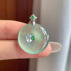 18k金扣冰种晴底翡翠平安扣（yc269045）