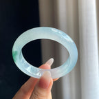 冰种飘花翡翠平安镯（53.5mm）（yc293561）