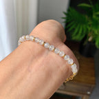 镀金镶细糯种无色手链（yc220688）