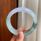 冰种紫罗兰飘花宽版翡翠平安镯（57mm）（yc335314）