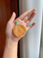 18k金镶冰种黄翡翡翠观音（yc248491）