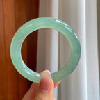 冰种湖水绿翡翠圆条手镯（53.5mm）（yc318633）