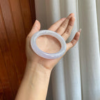 冰种淡春底圆条翡翠手镯（56mm）（yc312939）