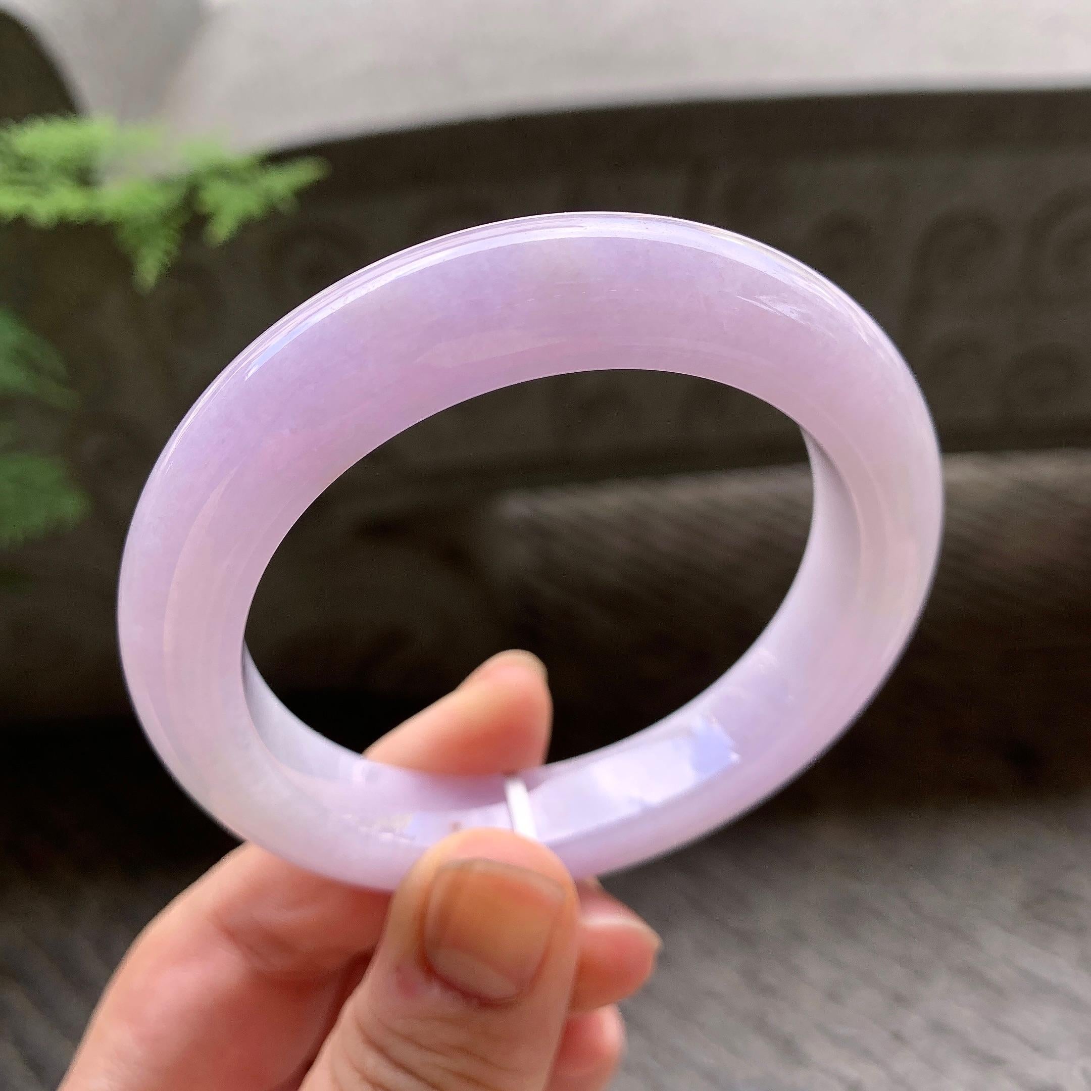 细糯种紫罗兰洒金平安镯（54.5mm）（yc202381）