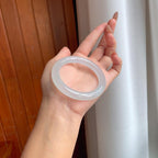 冰种淡底色圆条翡翠手镯（52mm）（yc203190）