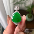 18K金钻镶糯冰种满绿葫芦吊坠（yc298717）
