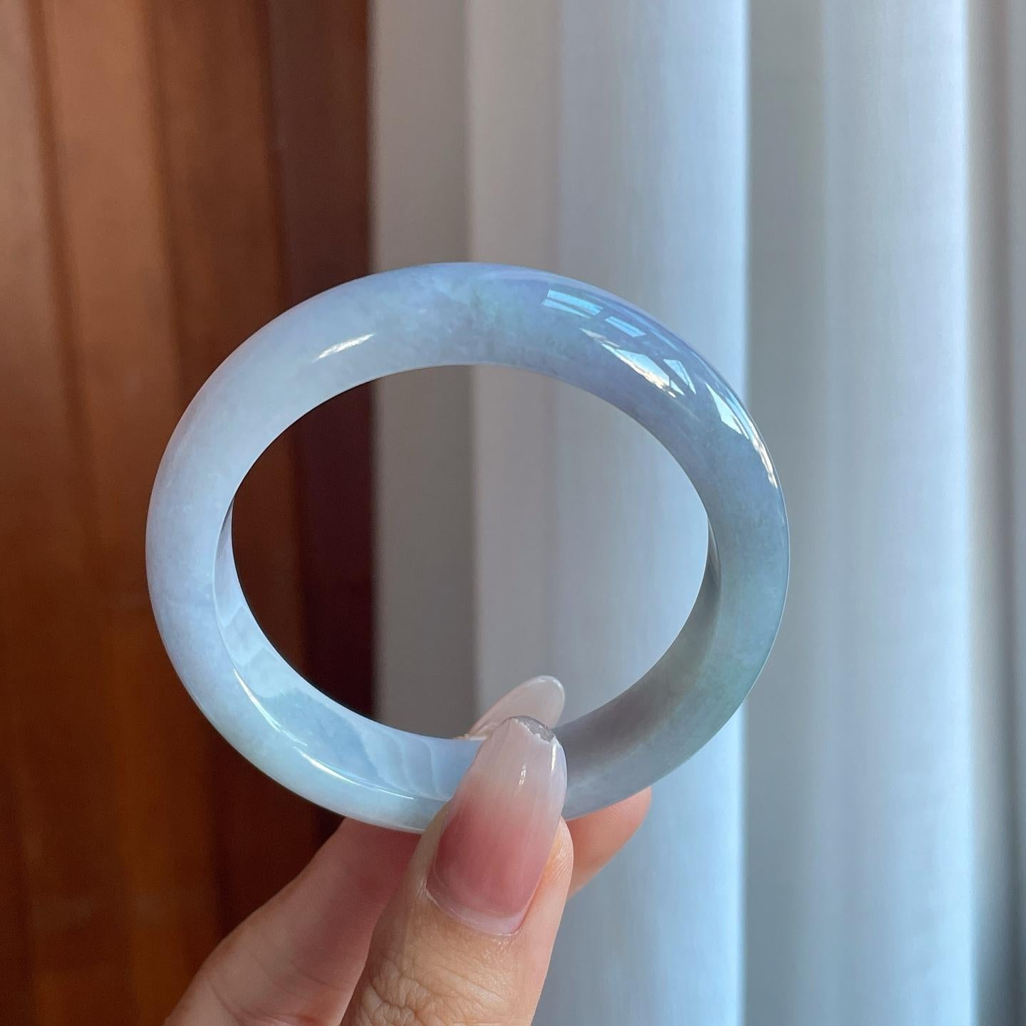 糯冰淡紫罗兰翡翠平安镯（53.3mm）（yc266490）