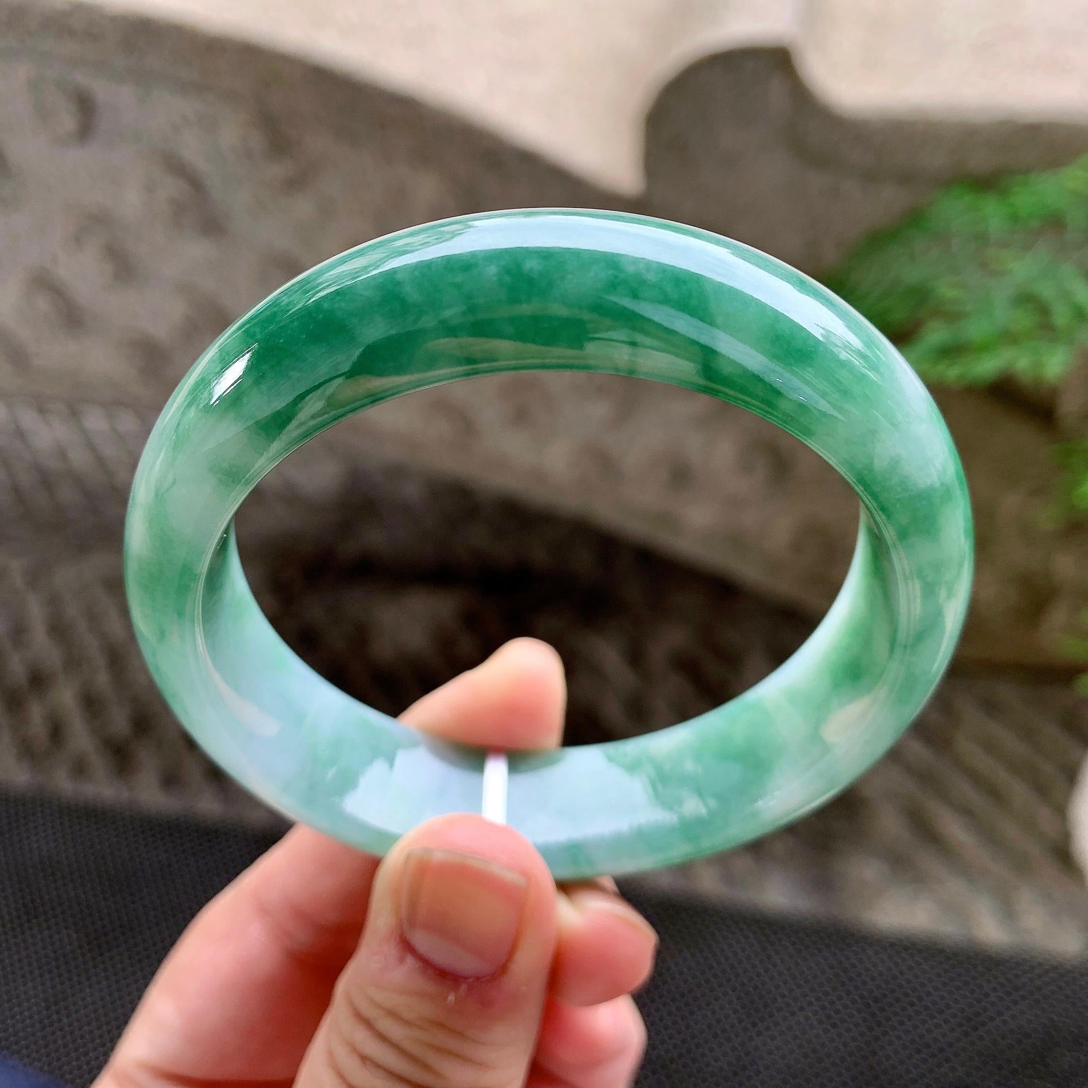 糯种飘花宽版轮胎手镯（58mm）（yc259757）