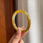 冰种黄翡翡翠贵妃镯（53mm)（yc417034）