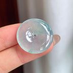 冰种飘花翡翠平安扣（yc240393）