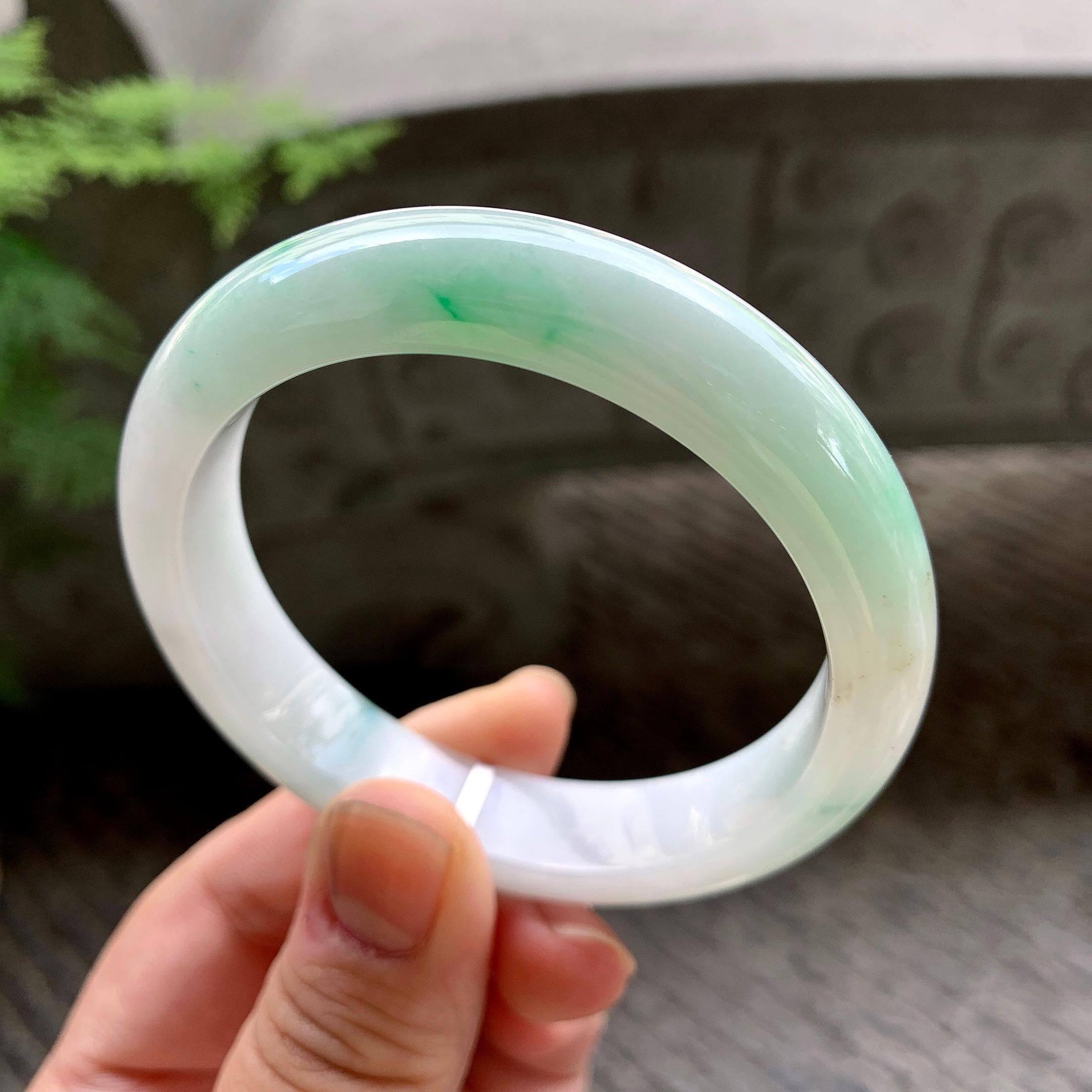 细糯种飘花平安镯（55mm）（yc202358）
