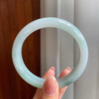 糯冰飘花翡翠平安镯（60mm）（yc346538）