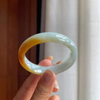 糯冰黄翡翡翠贵妃镯(51mm)（yc413636）