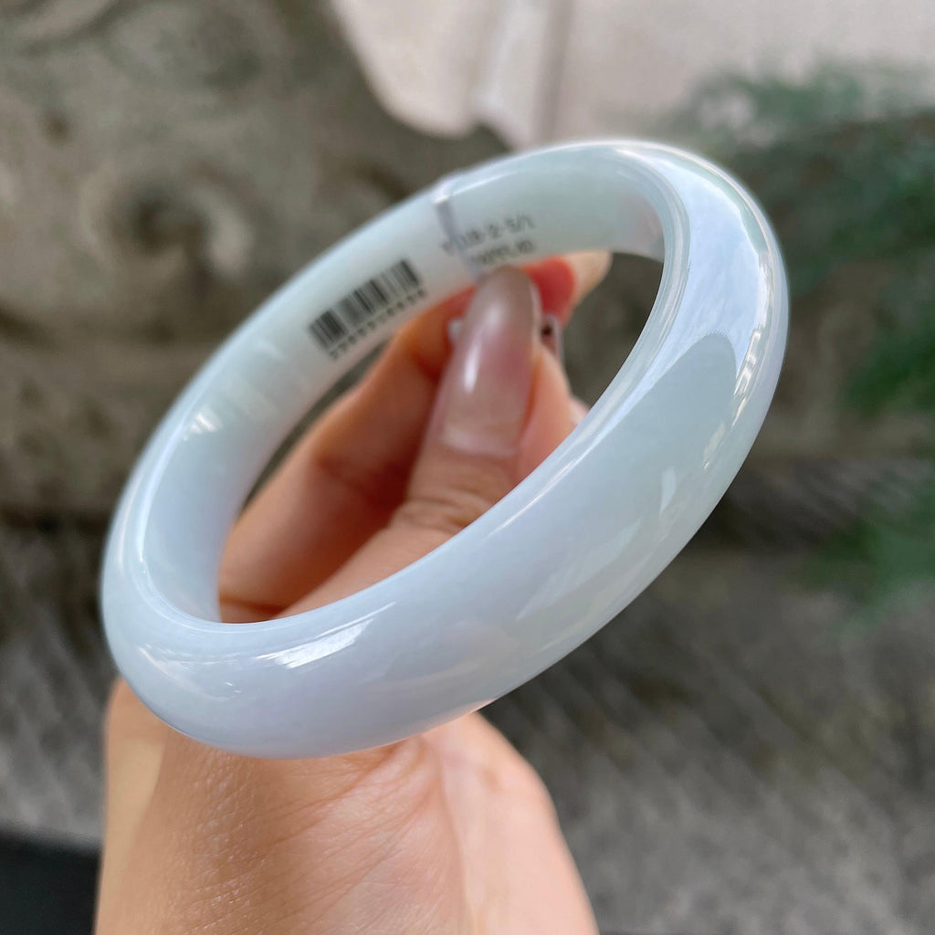 大圈口    细糯种蓝底正圈平安镯58.8圈    天然缅甸A货翡翠（yc351374）