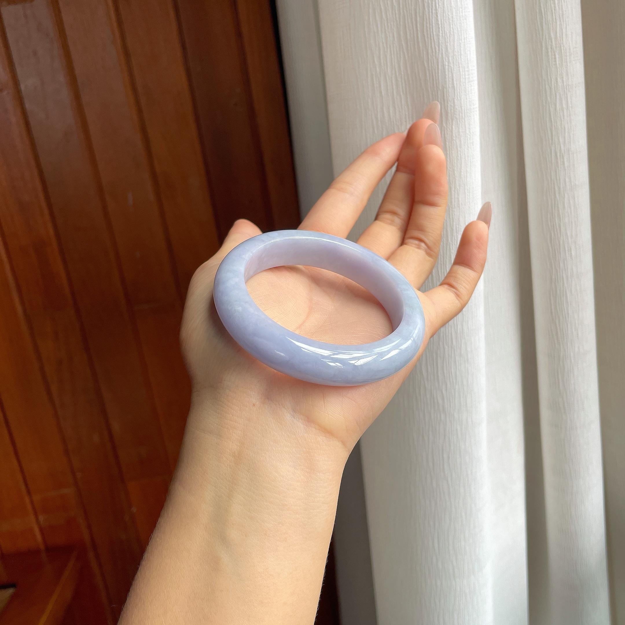 糯冰紫罗兰翡翠平安镯（55mm）（yc303134）