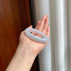 糯冰淡底色翡翠贵妃镯（53.7mm）（yc358327）