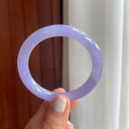 糯冰紫罗兰翡翠圆条手镯（52.6mm）（yc249153）