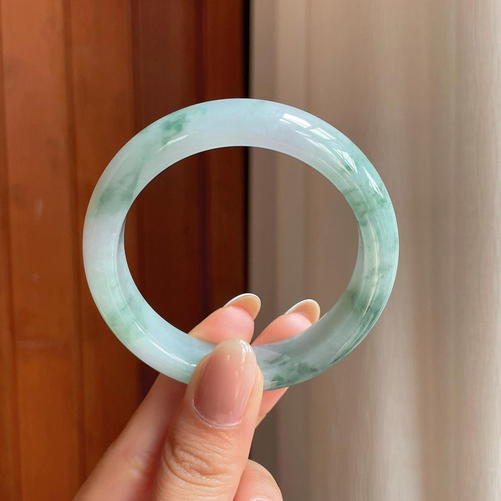 糯冰飘花翡翠平安镯（51mm）（yc369196）
