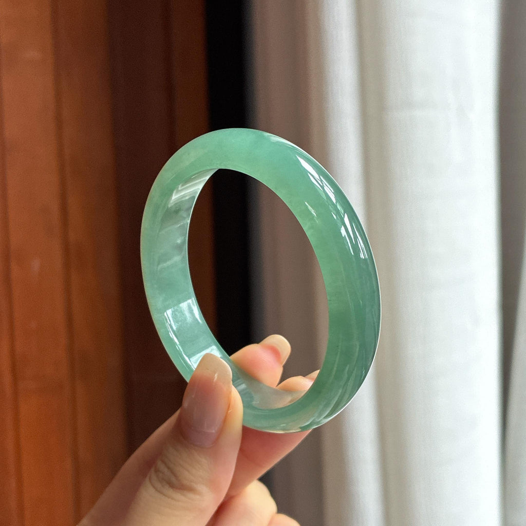糯冰湖水绿贵妃镯 54圈 天然缅甸A货翡翠（yc454462）