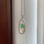 18k金钻镶冰种满绿翡翠豆子（yc257842）