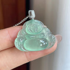 18k金扣冰种晴绿底翡翠佛公（yc241868）