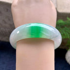 糯冰种飘阳绿宽版轮胎手镯（58.8mm）（yc252995）