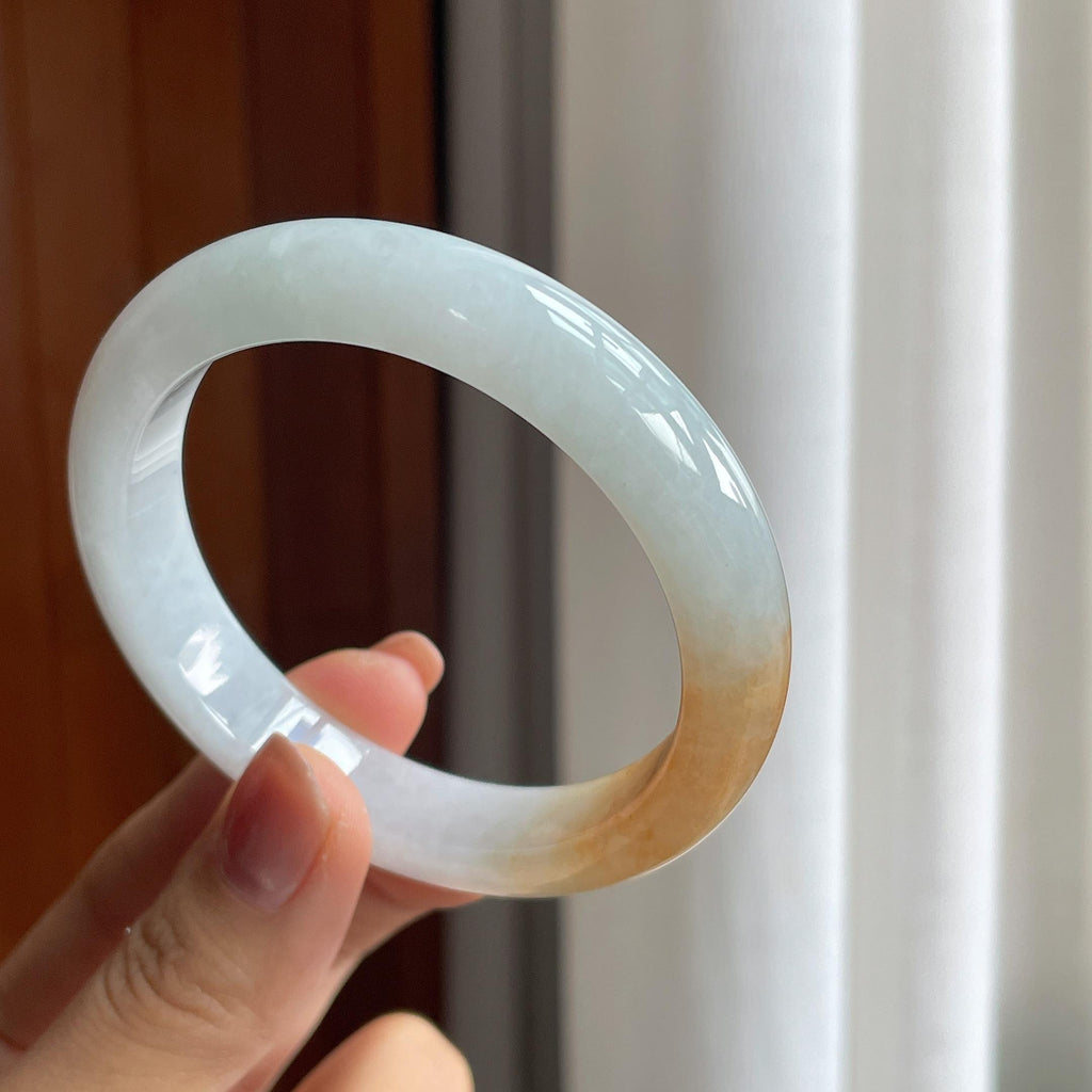 糯冰黄翡翡翠平安镯（55.5mm）（yc286481）
