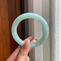 糯冰晴底翡翠圆条手镯（55.8mm)（yc404012）
