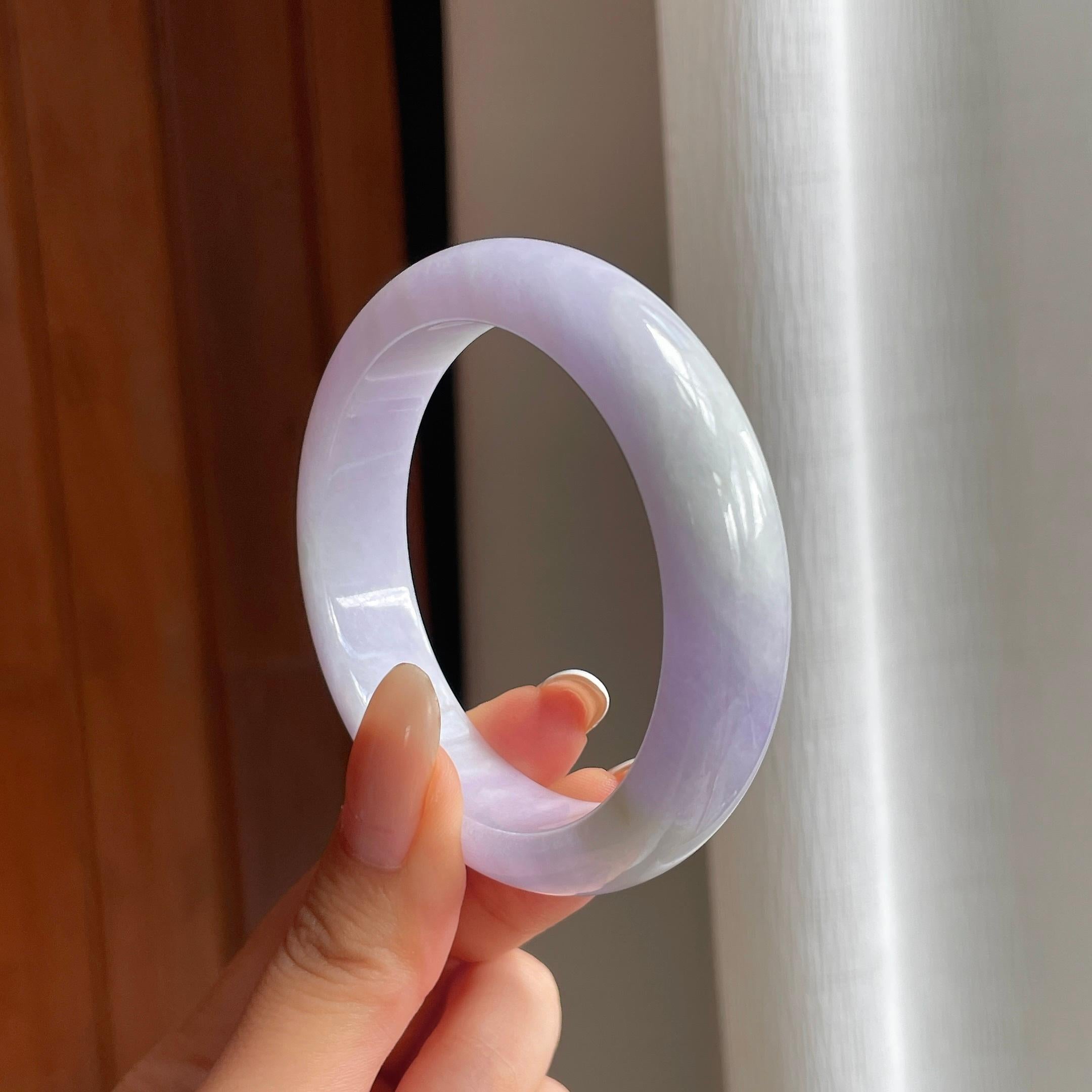 糯冰紫罗兰翡翠平安镯（54mm)（yc416131）