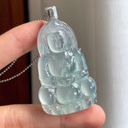 18k金镶冰种晴绿底翡翠观音（yc251033）