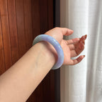 糯冰紫罗兰圆条手镯 56圈 天然缅甸A货翡翠（yc458128）