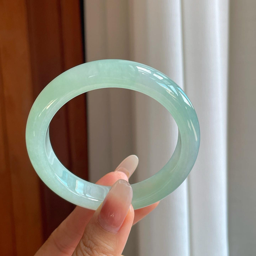 冰种晴底翡翠平安镯（yc281671）