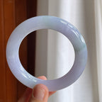 糯冰紫罗兰飘花翡翠圆条手镯（58mm）（yc221932）