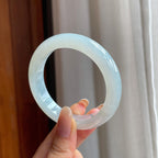 糯冰淡底色翡翠平安镯（55mm)（yc414484）