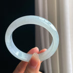 冰种淡底色翡翠平安镯（58mm)（yc330582）