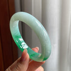 冰种阳绿翡翠平安镯（56mm）（yc177193）