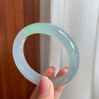 冰种淡底色翡翠平安镯（53mm)（yc342183）