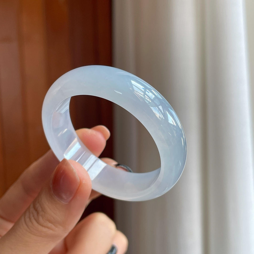 冰种淡紫底翡翠童镯（42mm)（yc286945）