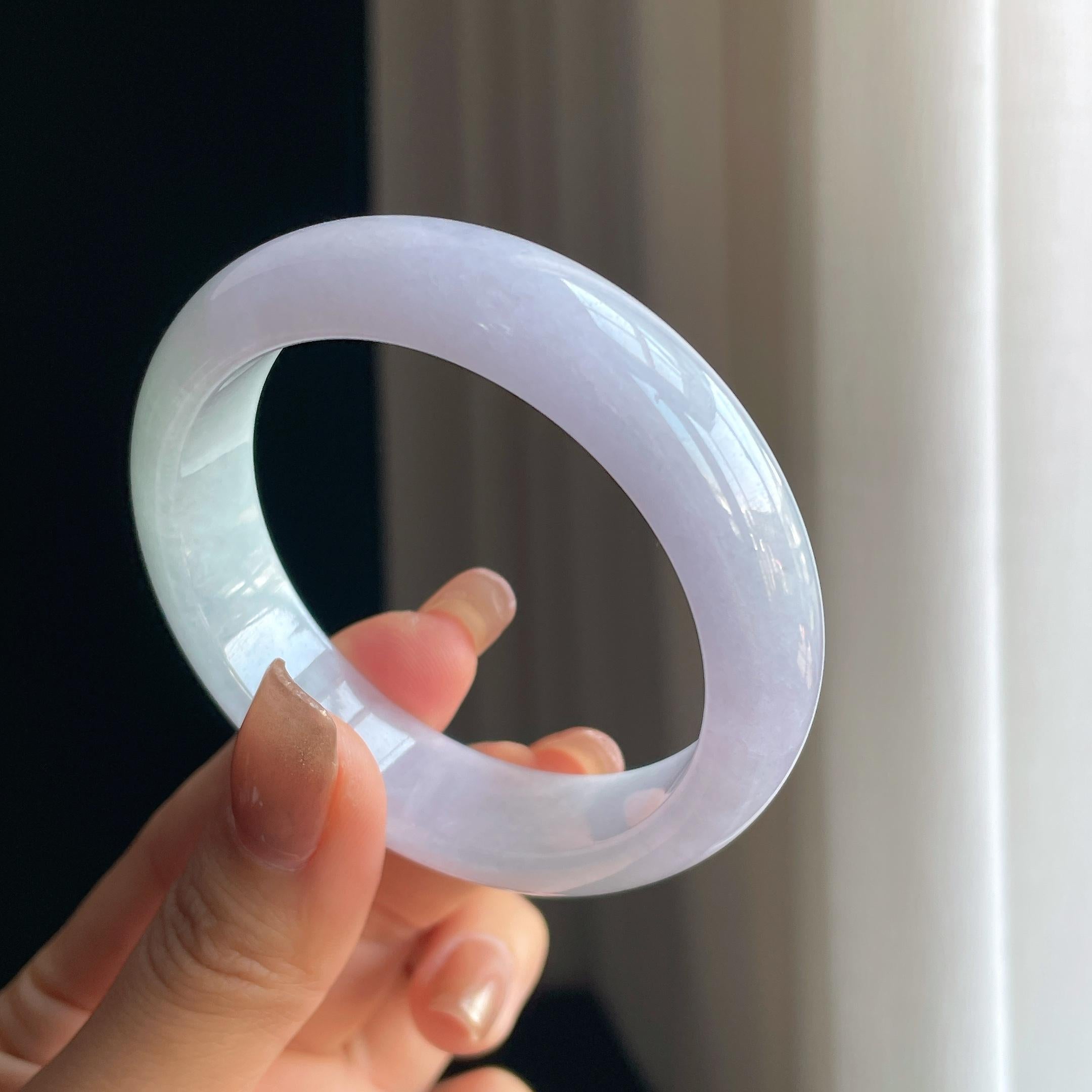 糯冰紫罗兰翡翠平安镯（54.5mm）（yc376719）